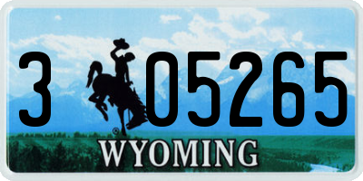 WY license plate 305265