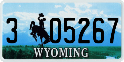 WY license plate 305267