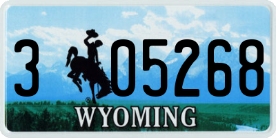 WY license plate 305268