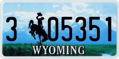 WY license plate 305351