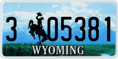 WY license plate 305381