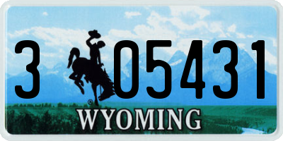 WY license plate 305431