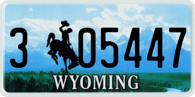 WY license plate 305447