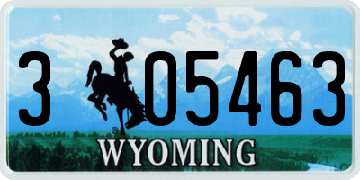 WY license plate 305463