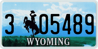 WY license plate 305489