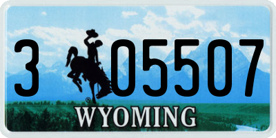 WY license plate 305507