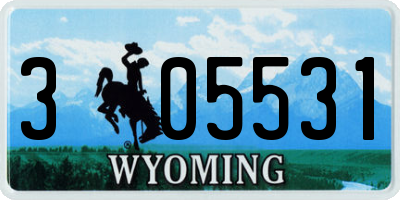 WY license plate 305531
