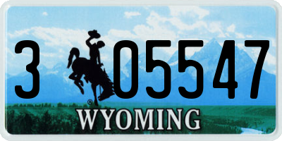WY license plate 305547