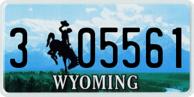 WY license plate 305561