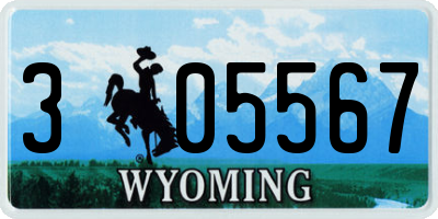 WY license plate 305567