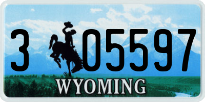 WY license plate 305597