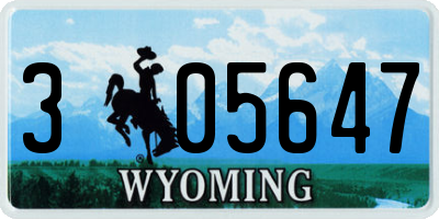 WY license plate 305647
