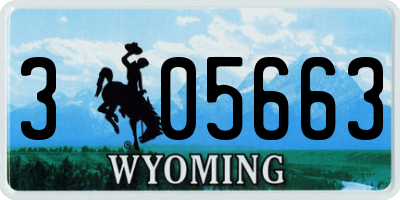 WY license plate 305663