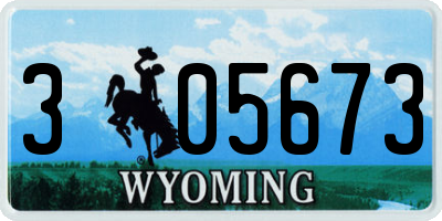 WY license plate 305673