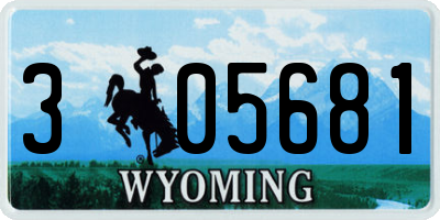 WY license plate 305681