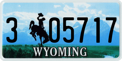 WY license plate 305717