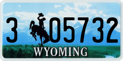 WY license plate 305732