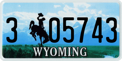 WY license plate 305743