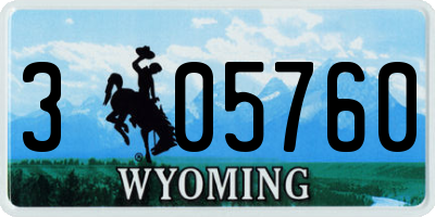 WY license plate 305760