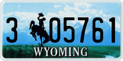 WY license plate 305761