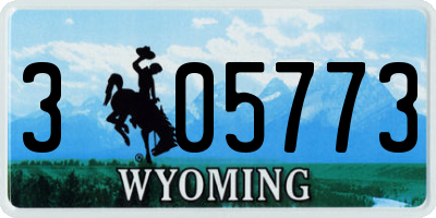 WY license plate 305773