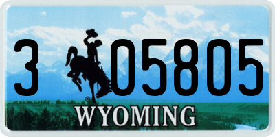 WY license plate 305805