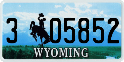 WY license plate 305852