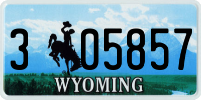 WY license plate 305857