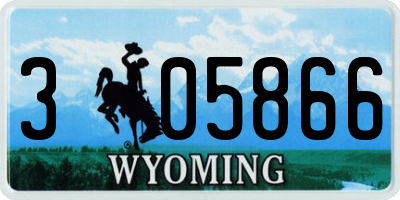 WY license plate 305866