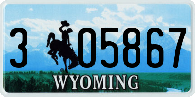 WY license plate 305867