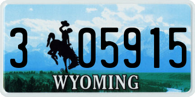 WY license plate 305915