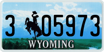 WY license plate 305973
