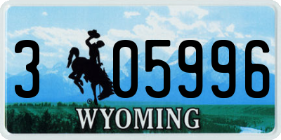 WY license plate 305996