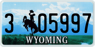 WY license plate 305997