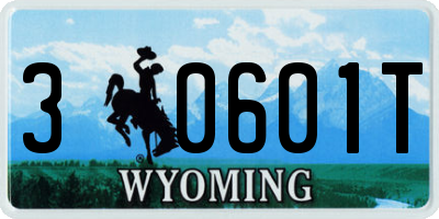 WY license plate 30601T