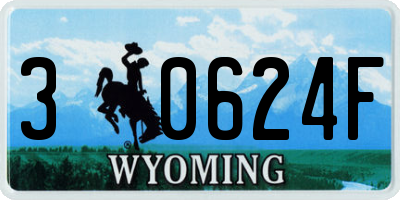 WY license plate 30624F
