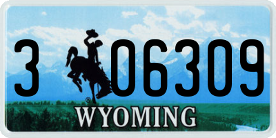WY license plate 306309