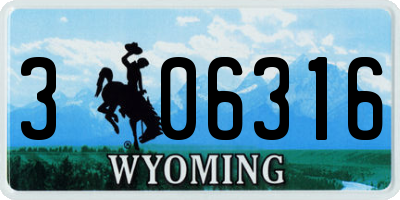 WY license plate 306316