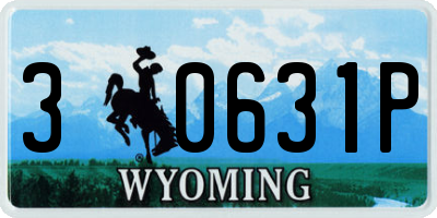 WY license plate 30631P
