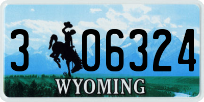 WY license plate 306324