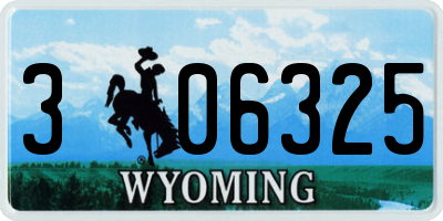 WY license plate 306325