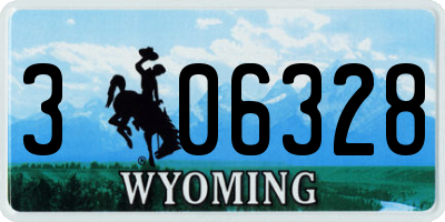 WY license plate 306328