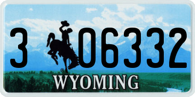 WY license plate 306332
