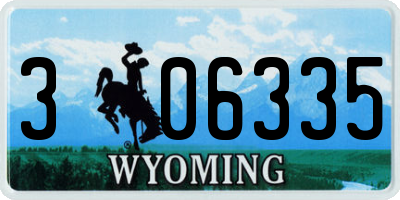 WY license plate 306335
