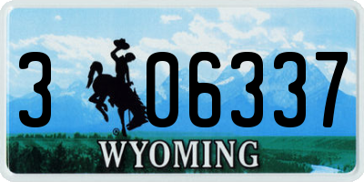 WY license plate 306337