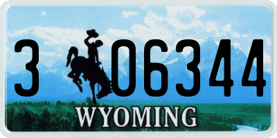 WY license plate 306344