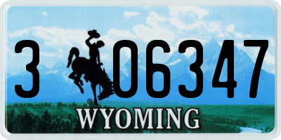 WY license plate 306347
