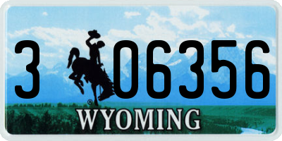 WY license plate 306356
