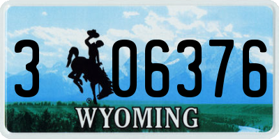 WY license plate 306376