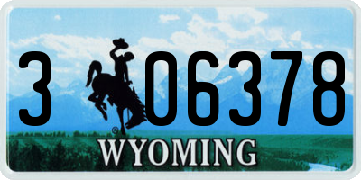 WY license plate 306378